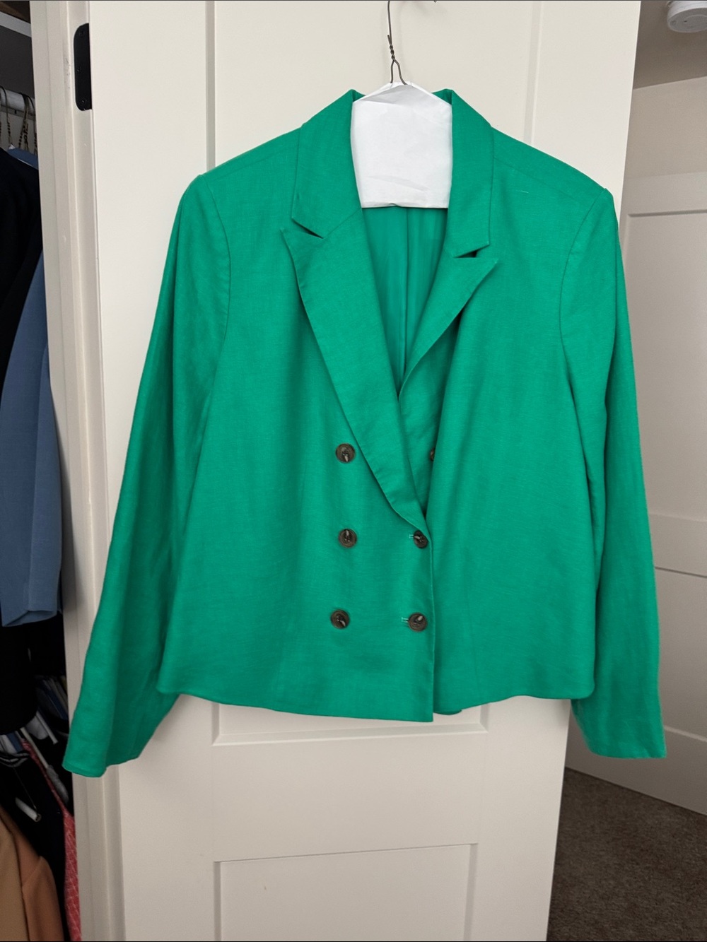 Talbots Emerald Green Double-Breasted Blazer